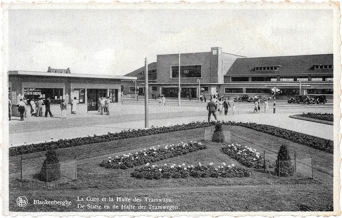 NELS Blankenberghe La Gare et la Halte des Tramways. De Statie en de Halte der Tramwegen.   Ern. Thill, Bruxelles, Bromurite, n° 2 